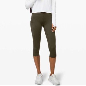 LuluLemon Fast & Free Crop 19” leggings reflective